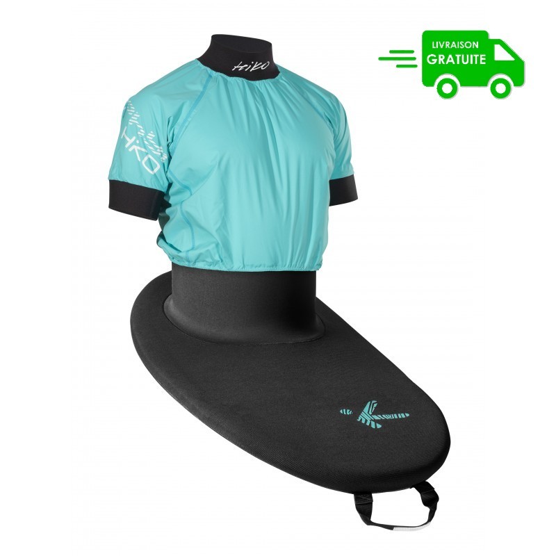 Jupe anorak Cross manches courtes de la marque Hiko pour la pratique du kayak cross Jupe anorak Cross manches courtes de la marque Hiko pour la pratique du kayak cross
