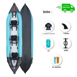 Kayak gonflable Koloa 400, 3 places, de la marque Aquadesign