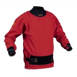 Anorak de rivière rogue ion de la marque Hiko rouge vu de devant